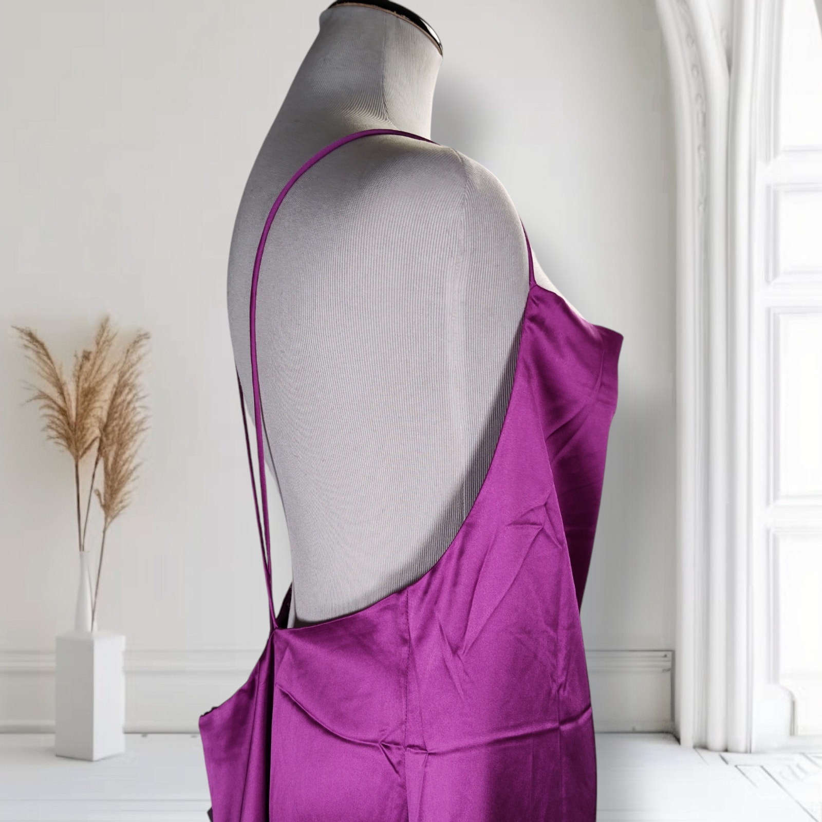 Trish Scully Satin Slip Dress Sz 14 Magenta Formal Wedding Guest Prom Nwt — image 8 of 8